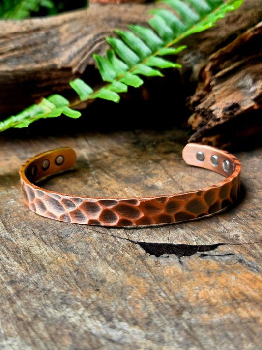 Magnetic Pure Copper Bracelet - Hammered - Accessories Australia