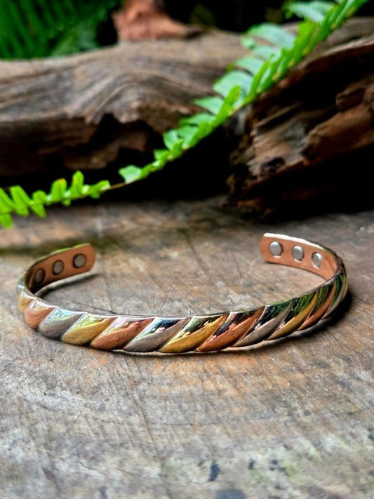 Magnetic Pure Copper Bracelet - Tricolour - Jewellery Australia