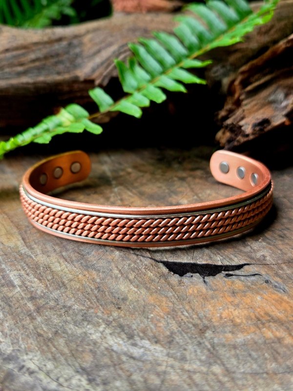 Magnetic Pure Copper Bracelet - 2 Tone - Jewellery Australia