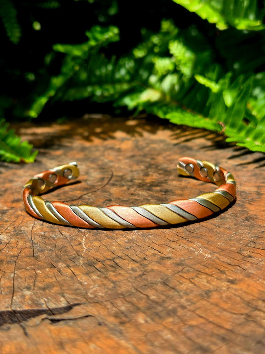 Jewellery Magnetic Pure Copper Bracelet - Twisted Tricolour
