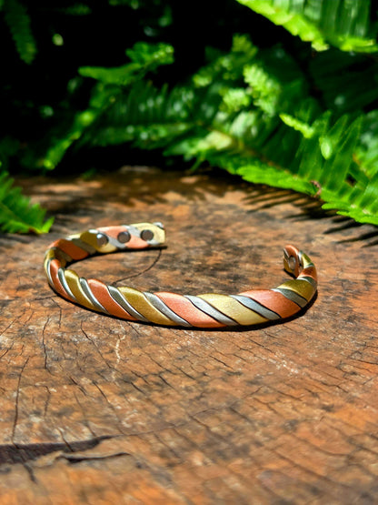 Jewellery Magnetic Pure Copper Bracelet - Twisted Tricolour