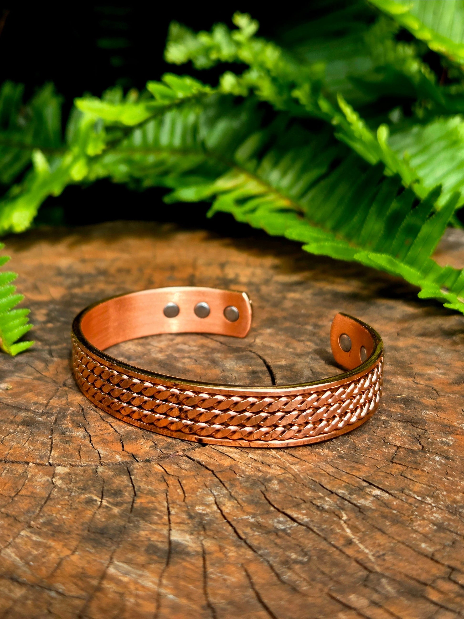Jewellery Magnetic Pure Copper Cuff Bracelet - Braided