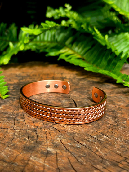 Jewellery Magnetic Pure Copper Cuff Bracelet - Braided