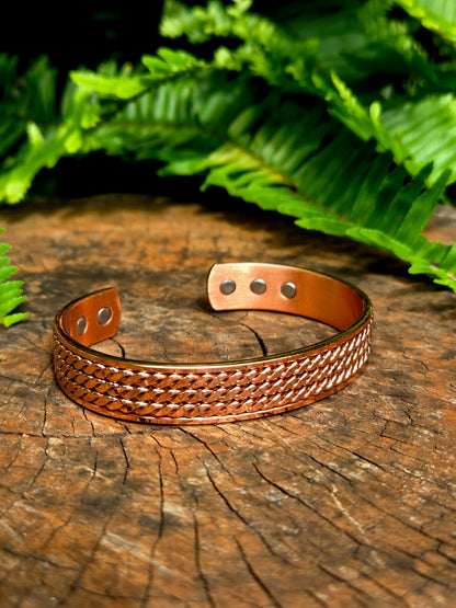 Jewellery Magnetic Pure Copper Cuff Bracelet - Braided