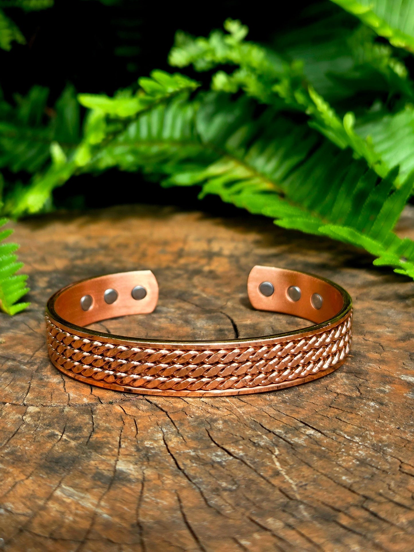 Jewellery Magnetic Pure Copper Cuff Bracelet - Braided