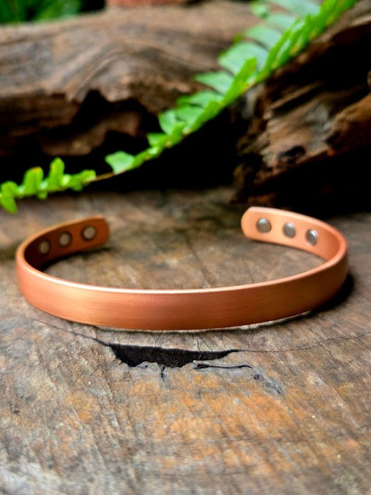Magnetic Pure Copper Cuff Bracelet - Plain Design - Jewellery Australia