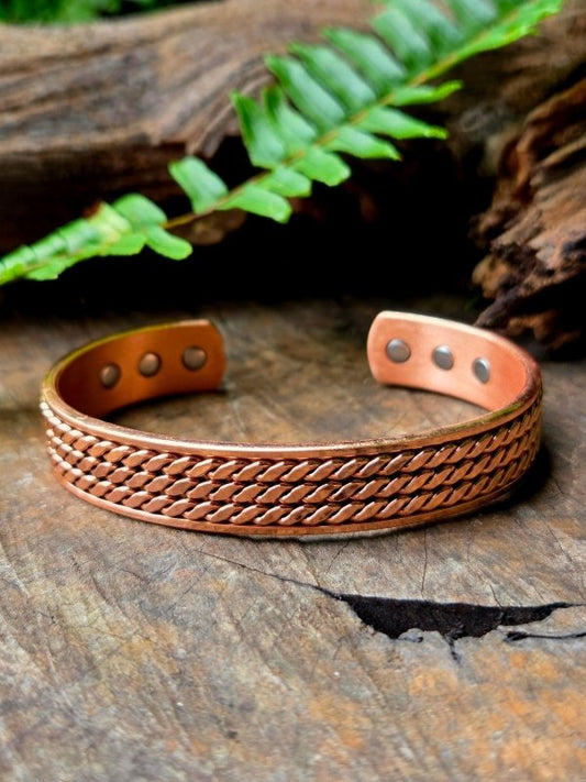Magnetic Pure Copper Cuff Bracelet - Twisted - Jewellery Australia