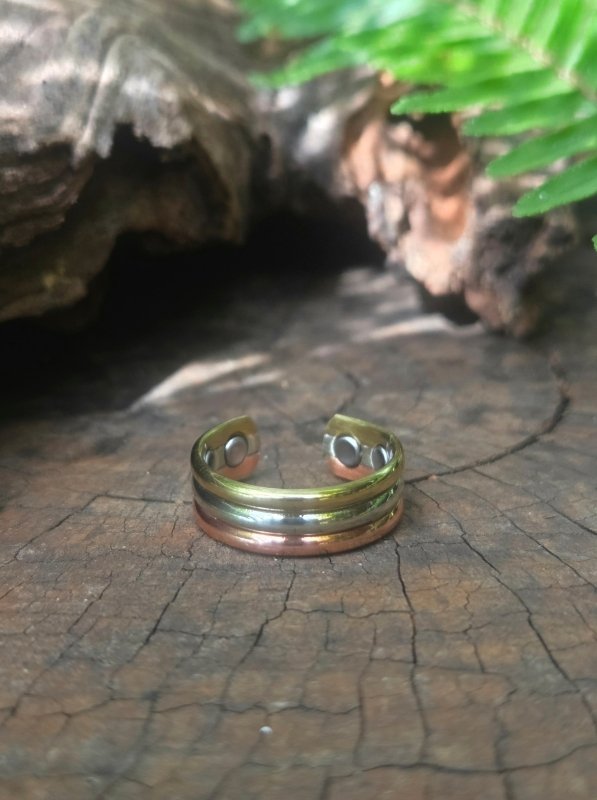 Magnetic Pure Copper Ring - Tricolour - Jewellery Australia