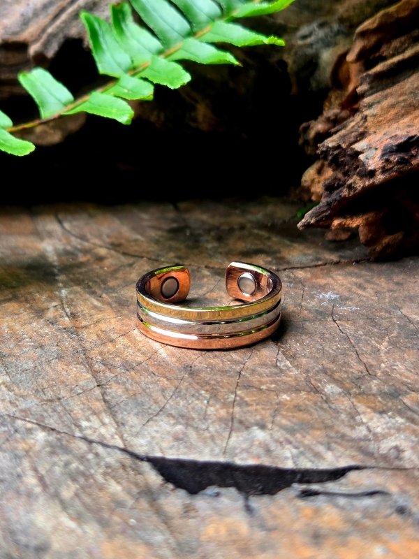 Magnetic Pure Copper Ring - Tricolour - Jewellery Australia