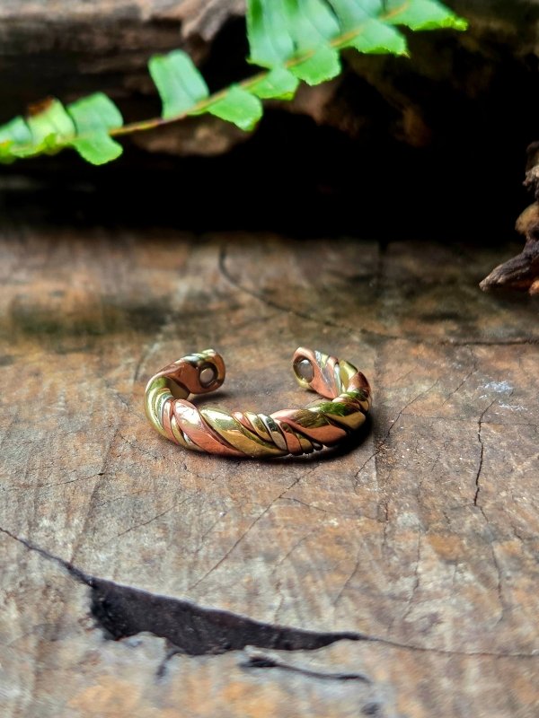 Magnetic Pure Copper Ring - Twisted Tricolour - Jewellery Australia