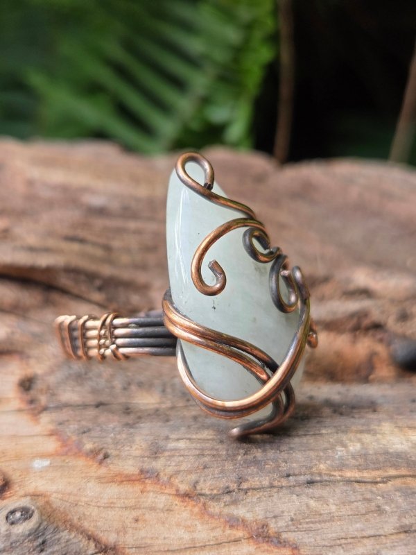 Moonstone Copper Wire Wrapped Ring - Jewellery Australia