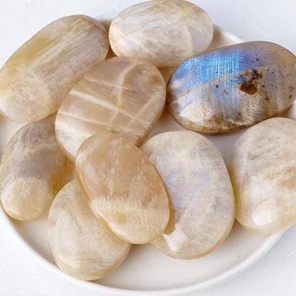 Moonstone Crystal Palm Stone - Crystals Australia