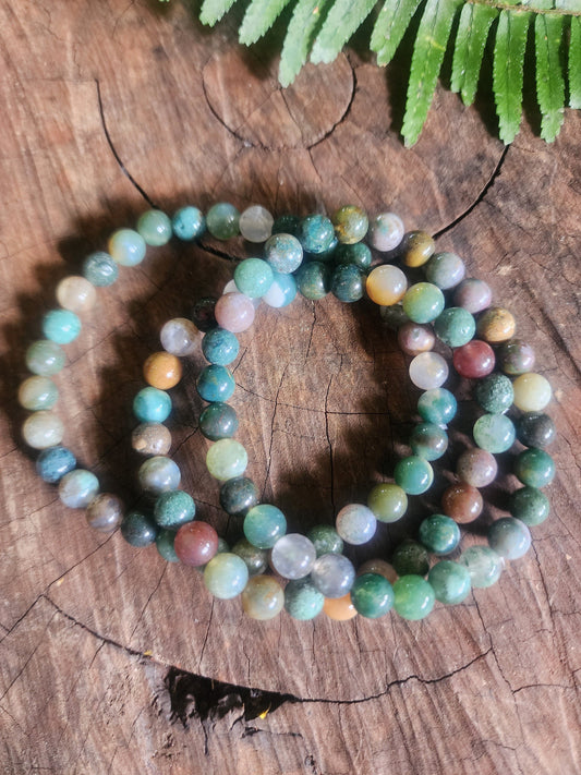 Moss Agate Bracelet 6mm Australia