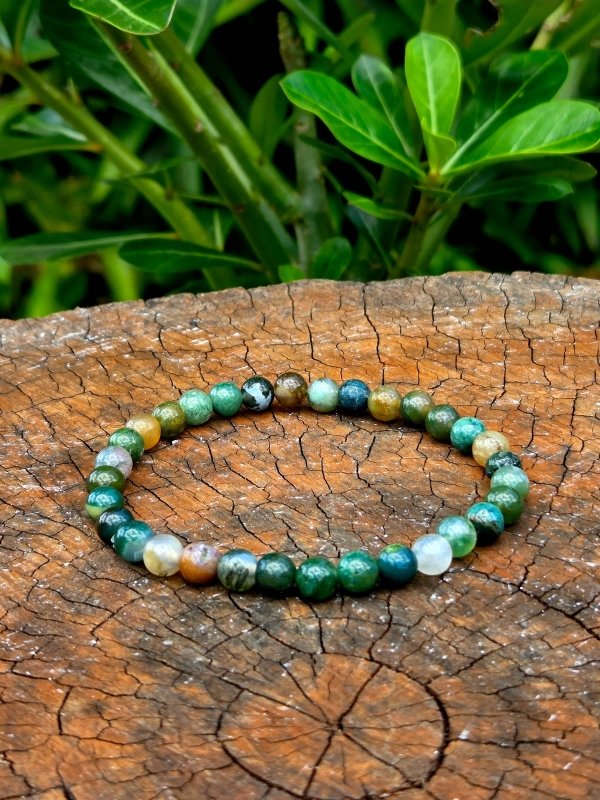 Moss Agate Bracelet - 6mm - Crystals Australia
