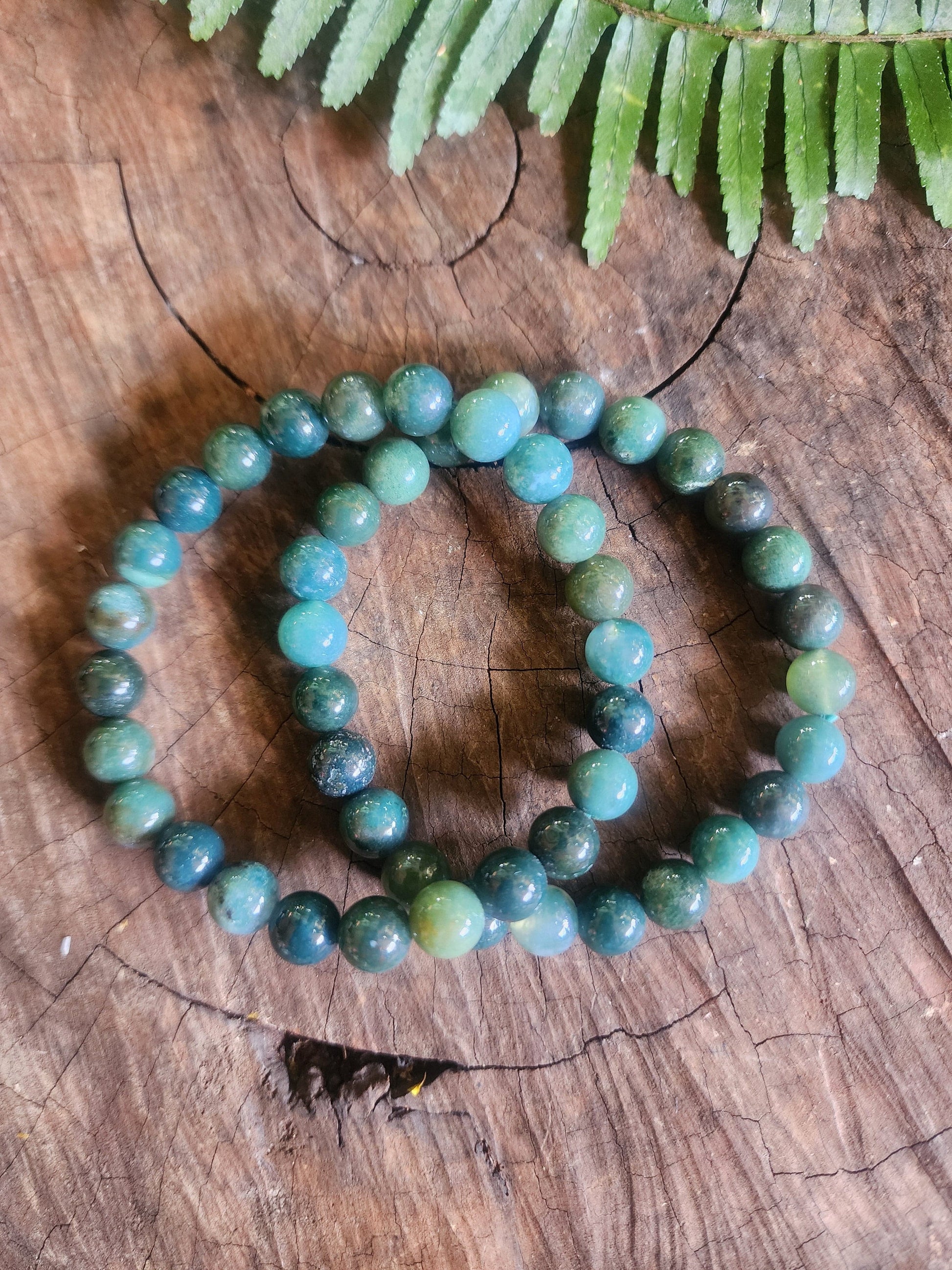 Moss Agate Bracelet 8mm Australia