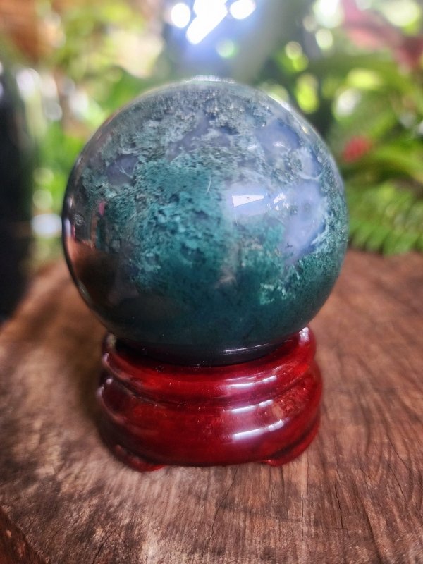 Moss Agate Crystal Sphere 291g - Crystals Australia