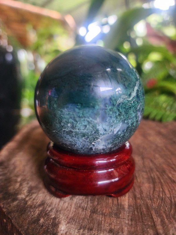 Moss Agate Crystal Sphere 291g - Crystals Australia
