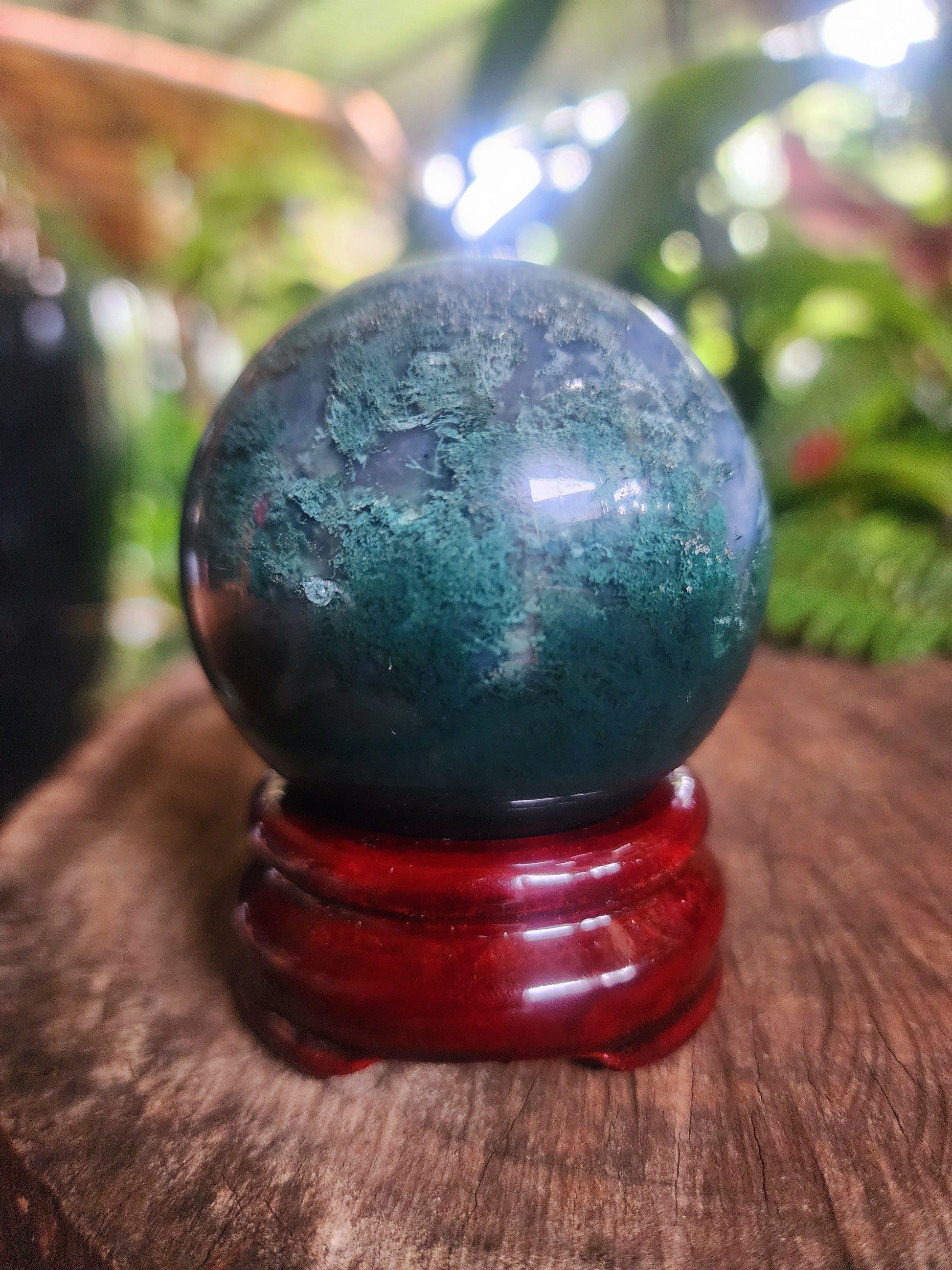 Moss Agate Crystal Sphere 291g Australia