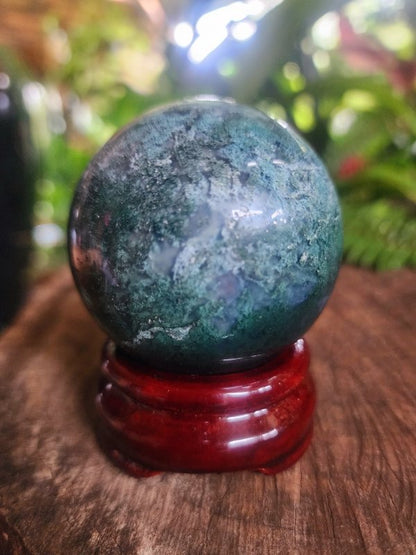 Moss Agate Crystal Sphere 291g - Crystals Australia