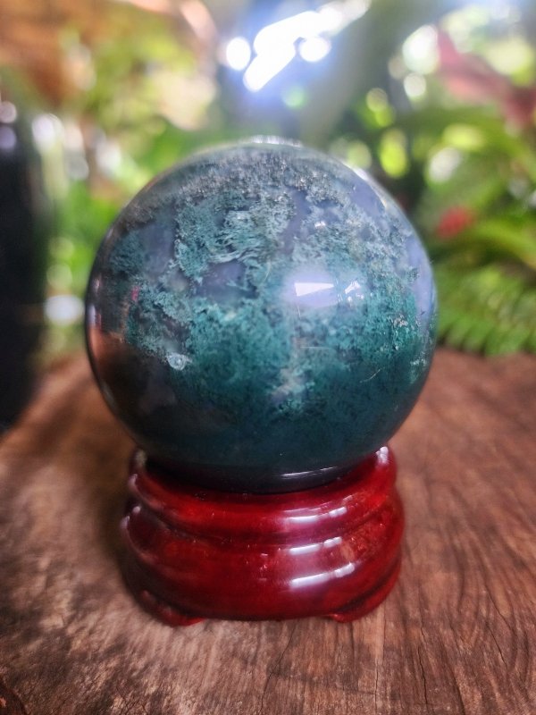 Moss Agate Crystal Sphere 291g - Crystals Australia