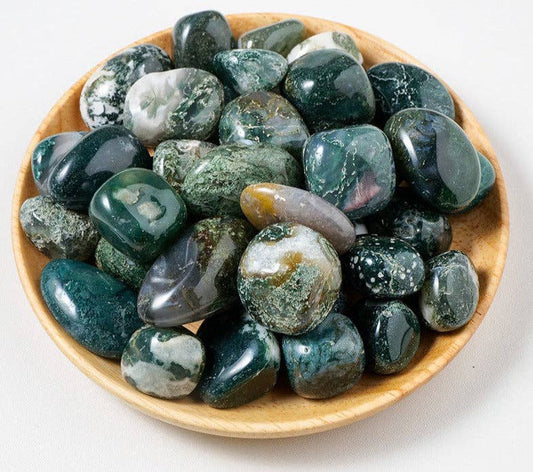 Moss Agate Crystal Tumble Stones - Crystals Australia