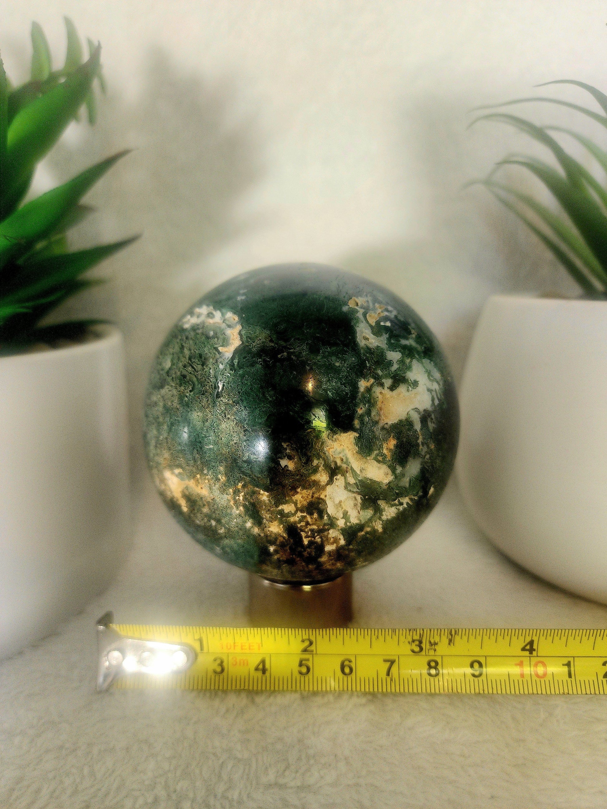 Moss Agate Sphere 795g Australia