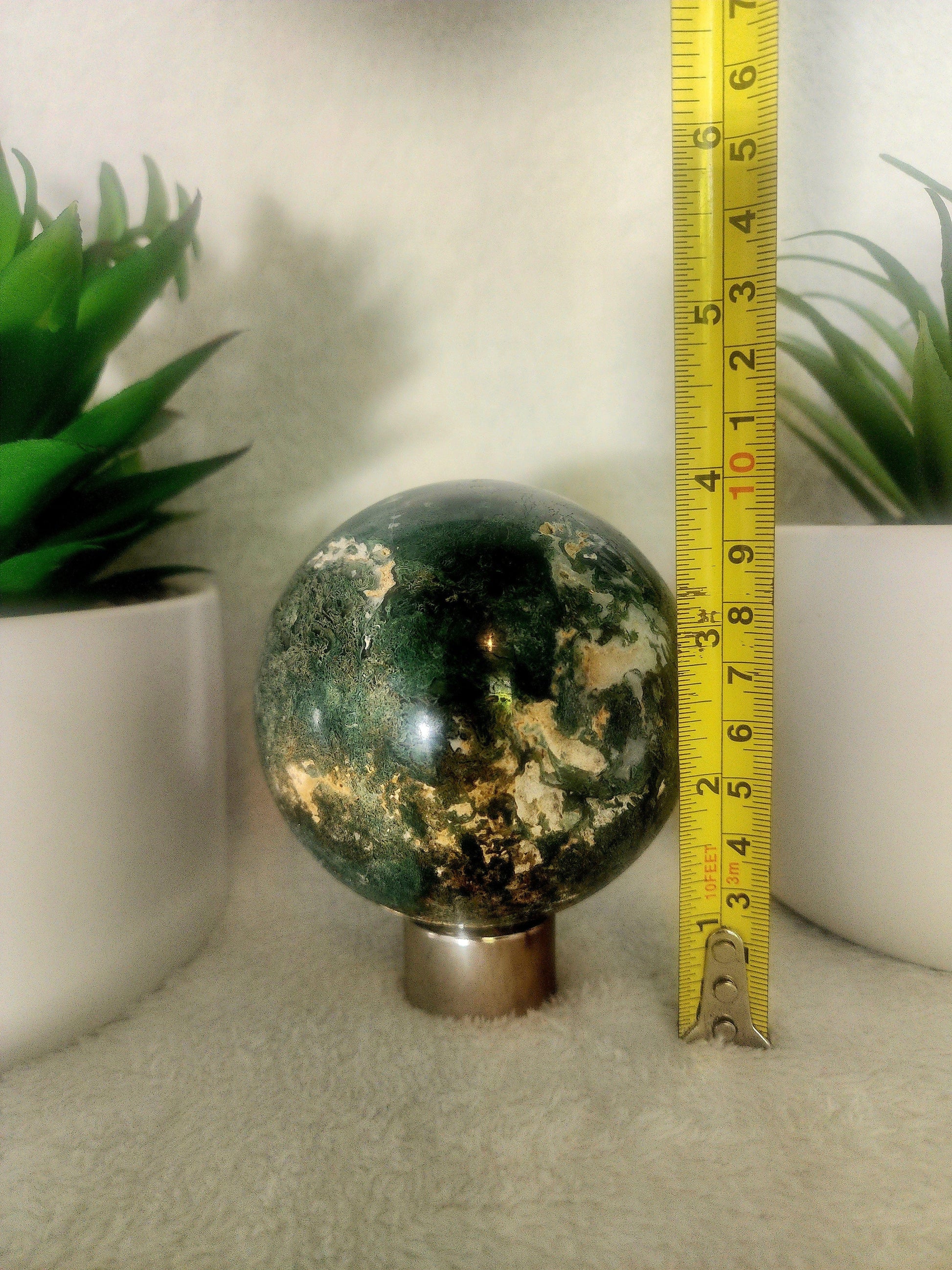 Moss Agate Sphere 795g Australia