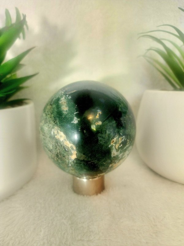 Moss Agate Sphere 795g - Crystals Australia