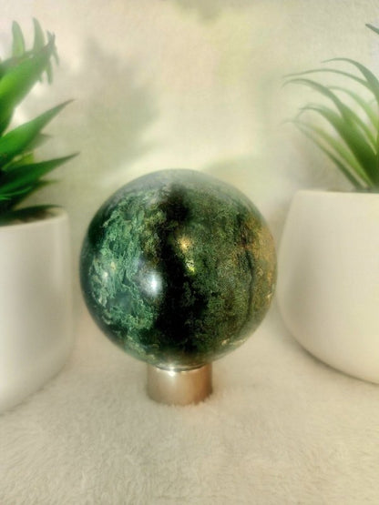 Moss Agate Sphere 795g - Crystals Australia