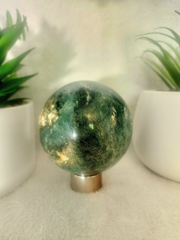 Moss Agate Sphere 795g - Crystals Australia