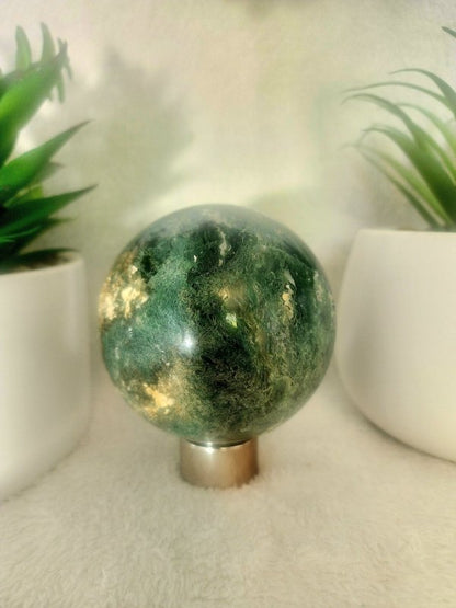 Moss Agate Sphere 795g - Crystals Australia