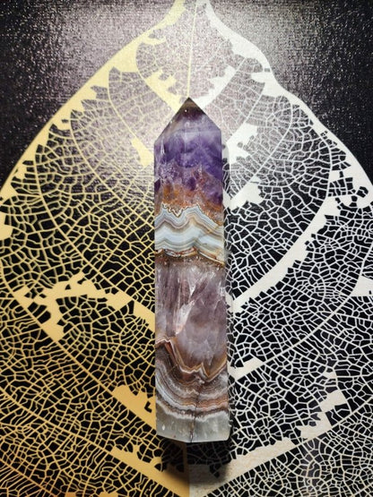 Natural Amethyst Agate Crystal Point 475g 17cm - Crystals Australia