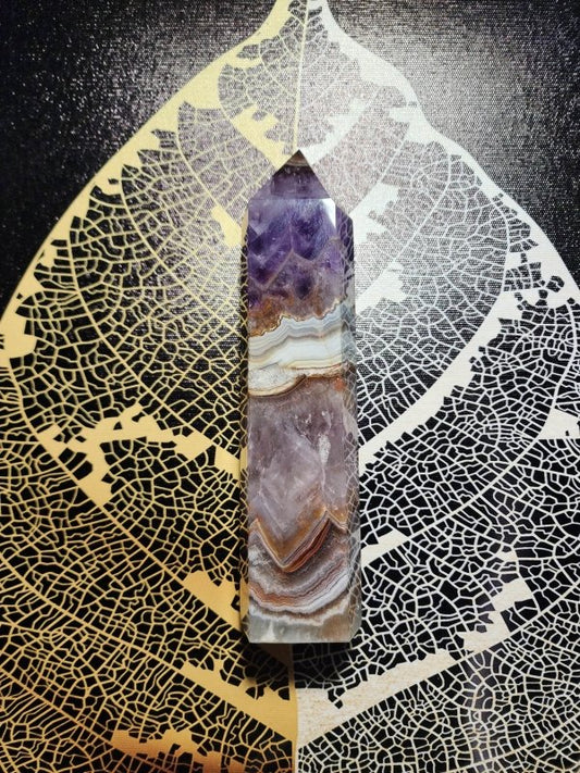 Natural Amethyst Agate Crystal Point 475g 17cm - Crystals Australia