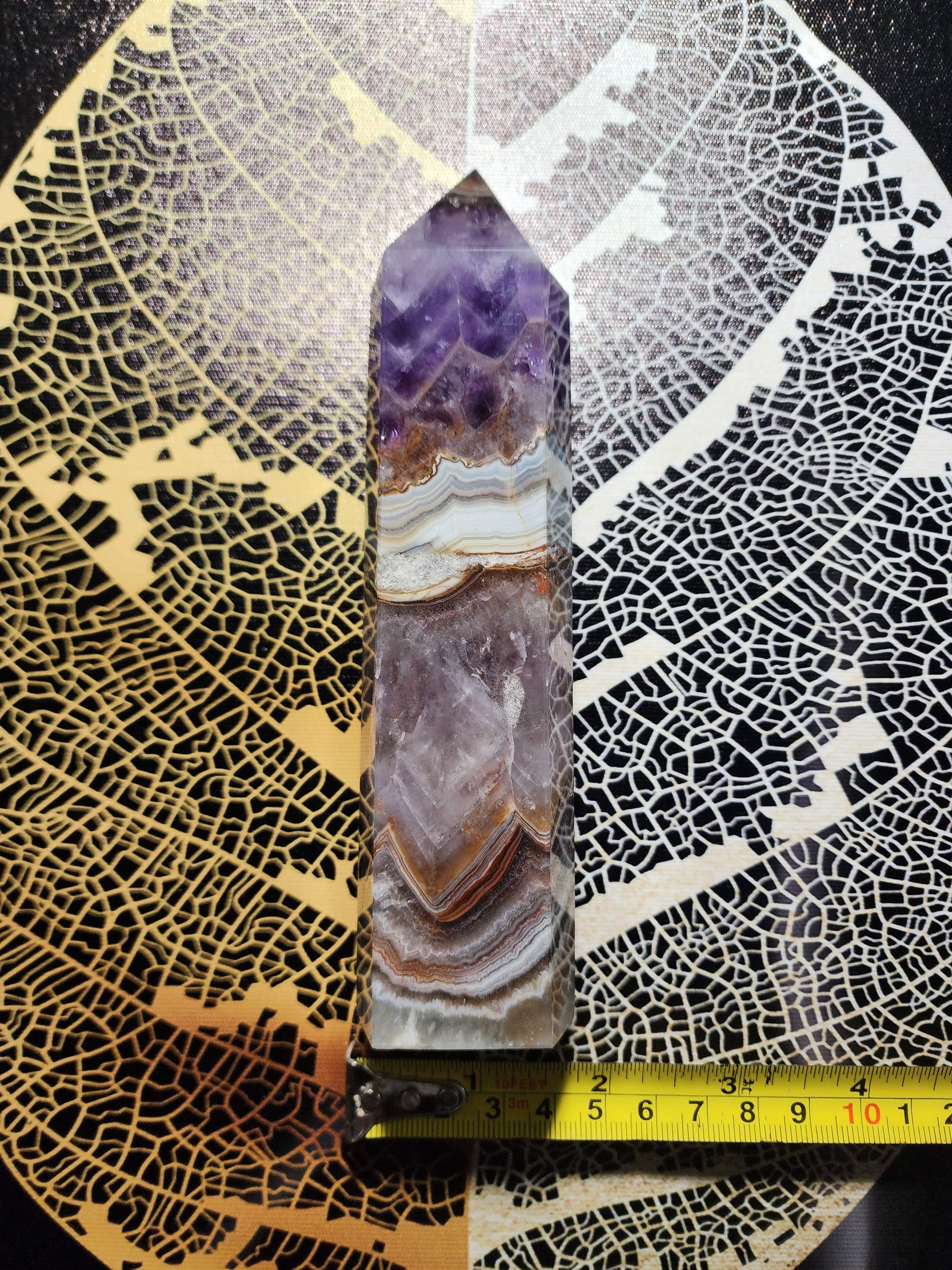 Crystals Natural Amethyst Agate Quartz Crystal Point 475g 17cm Australia