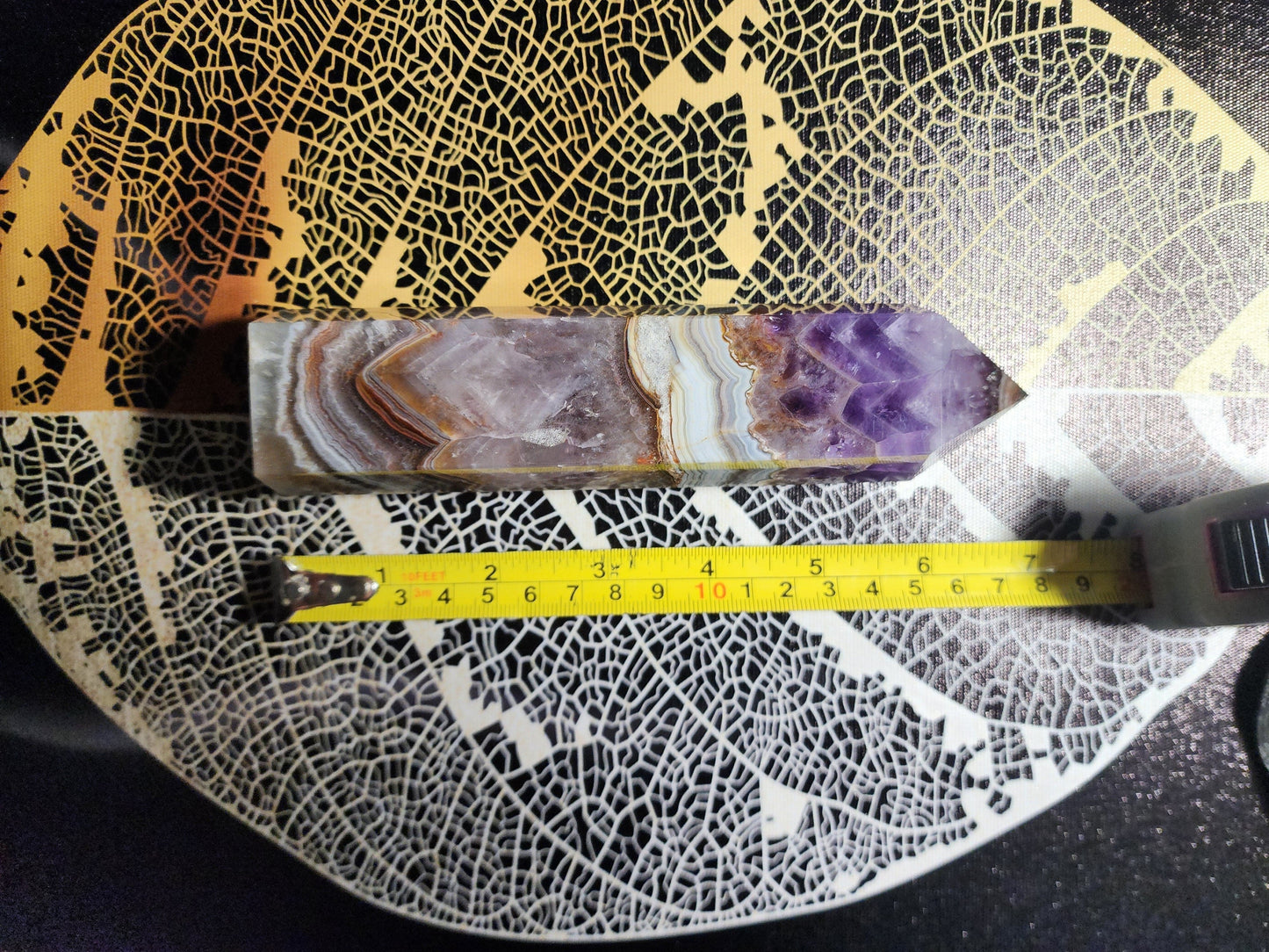 Crystals Natural Amethyst Agate Quartz Crystal Point 475g 17cm Australia