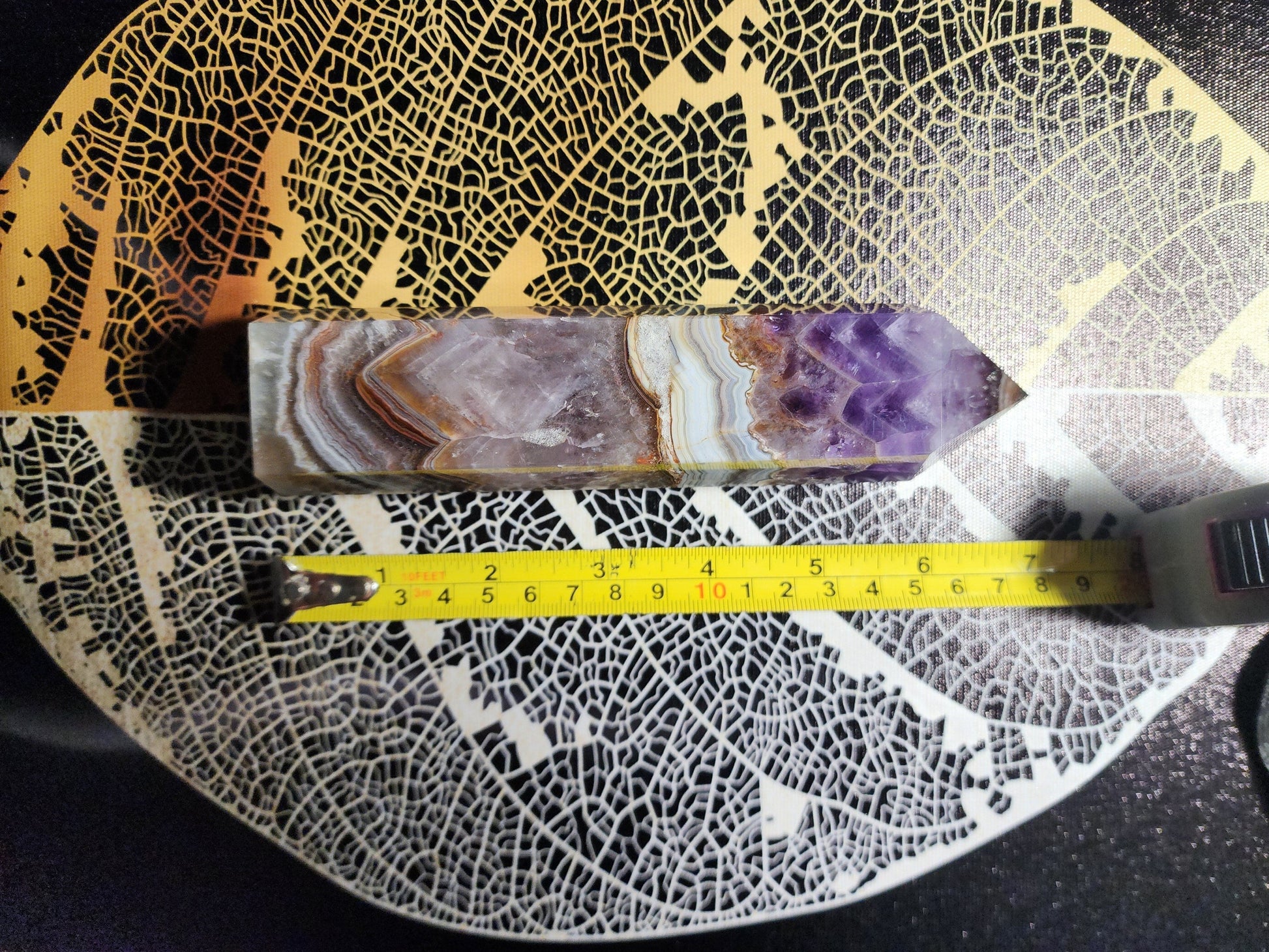 Crystals Natural Amethyst Agate Quartz Crystal Point 475g 17cm Australia