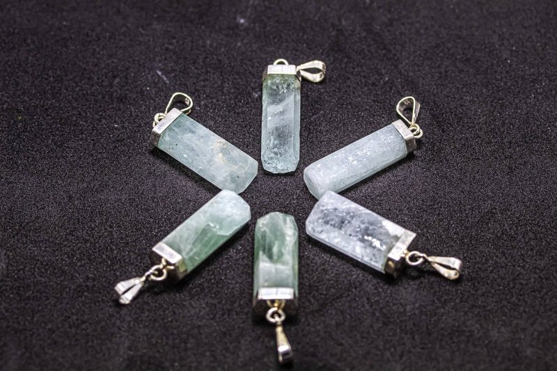 Natural Aquamarine Pendant Necklace - Sterling Silver 925 - Jewellery Australia