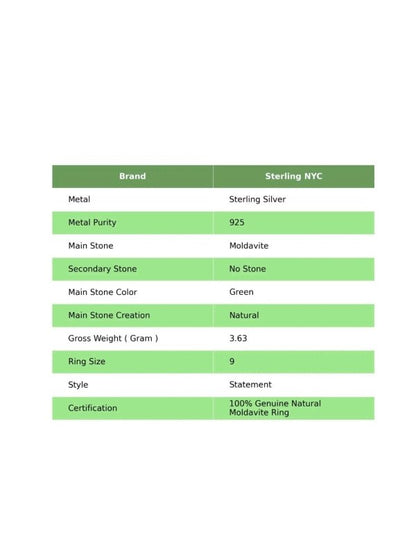 Natural Moldavite Adjustable Leaf Ring 925 Silver - Jewellery Australia