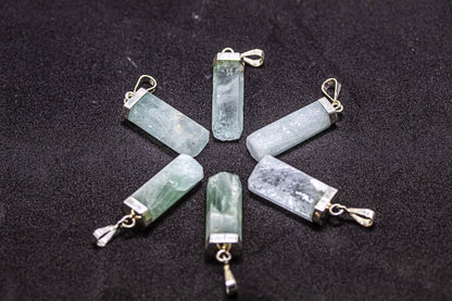 Jewellery Natural Raw Aquamarine Pendant Necklaces Sterling Silver 925