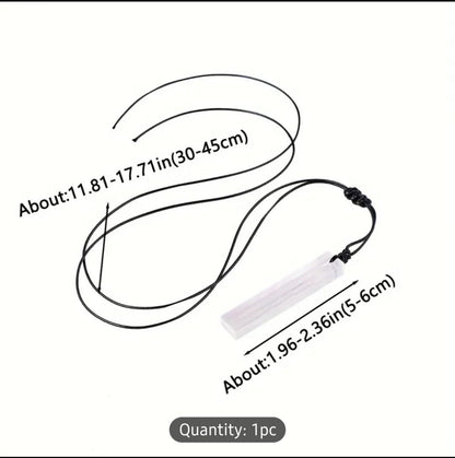 Jewellery Natural Selenite Gypsum Stick Pendant Necklace