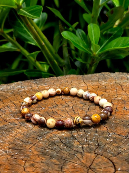 Peanut Wood Jasper Petrified Wood Bracelet - 6mm - Jewellery Australia