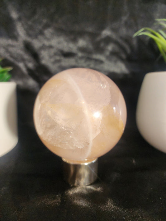 Crystals Pink Rose Quartz Sphere 507g Australia