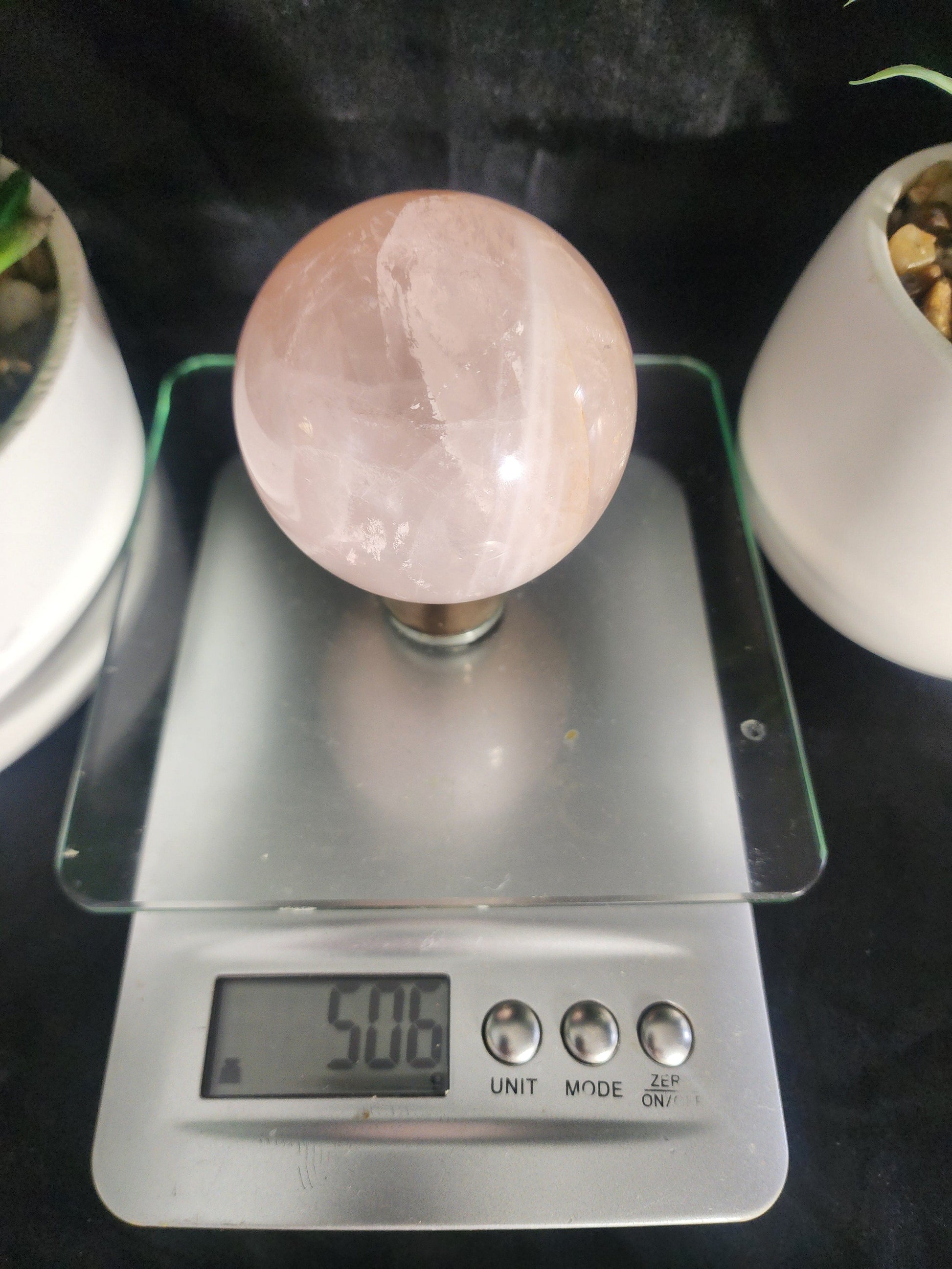 Crystals Pink Rose Quartz Sphere 507g Australia