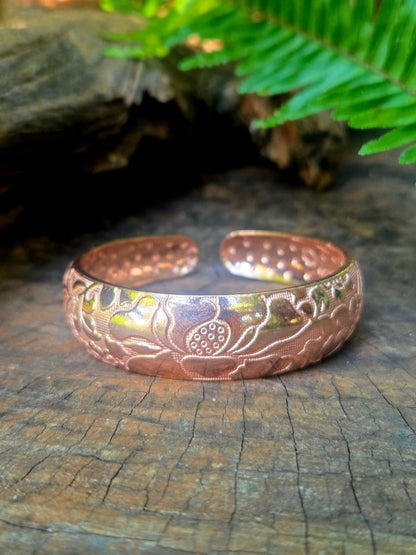 Pure Copper Bracelet - Floral - Jewellery Australia