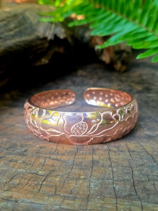 Pure Copper Bracelet - Floral - Jewellery Australia