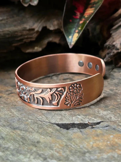 Pure Copper Bracelet Magnetic - Floral - Jewellery Australia
