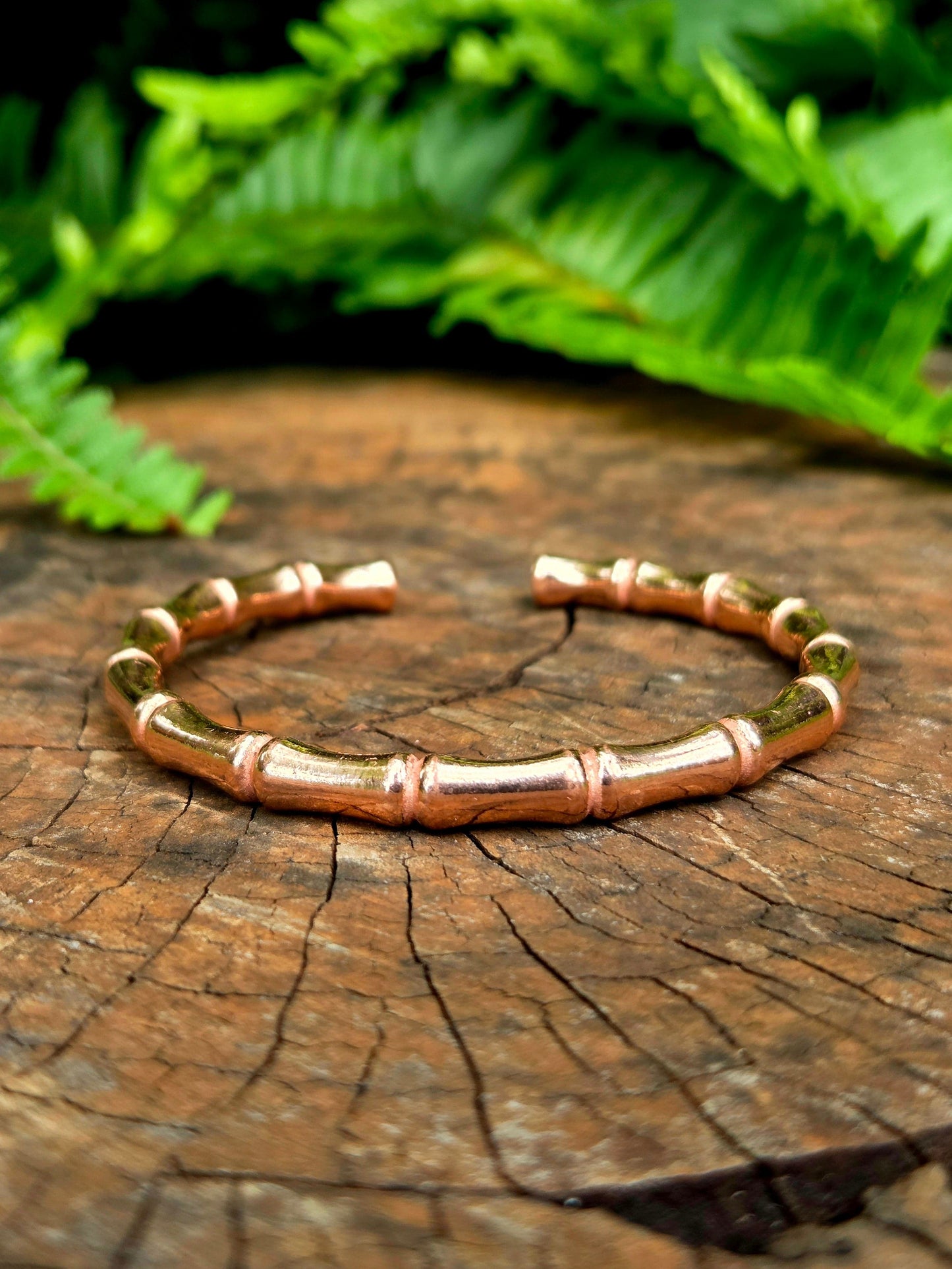 Jewellery Pure Copper Cuff Bracelet - Bamboo