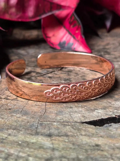 Pure Copper Cuff Bracelet - Peacock - Jewellery Australia