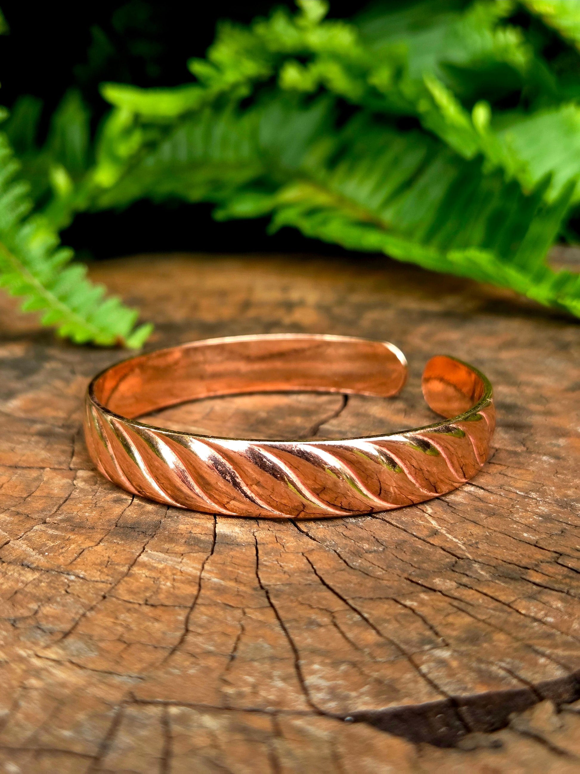 Jewellery Pure Copper Cuff Bracelet - Spiral