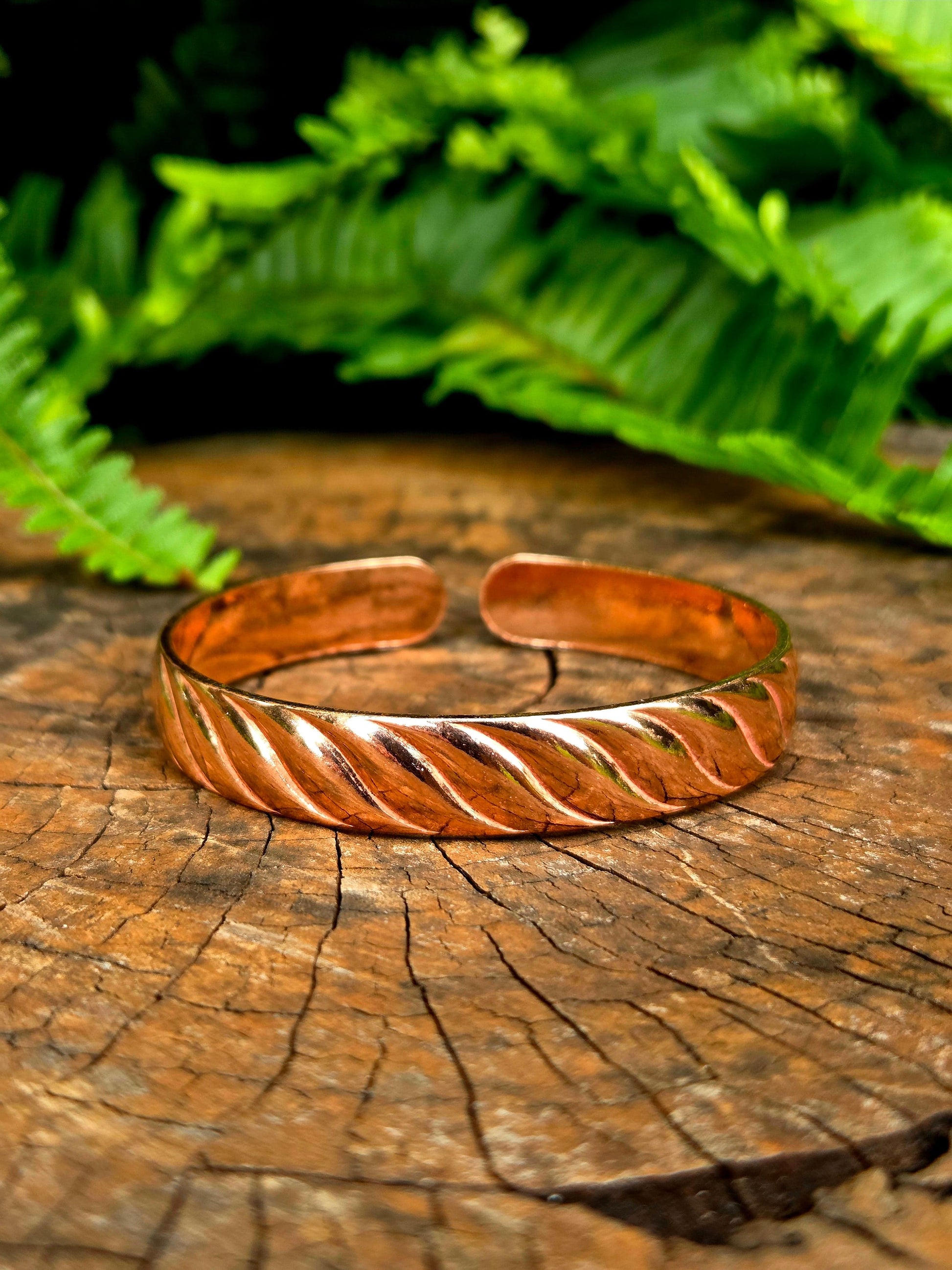 Jewellery Pure Copper Cuff Bracelet - Spiral